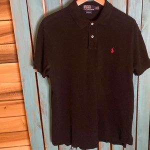 Vintage 80s Polo by Ralph Lauren polo shirt size Large black with red polo pony